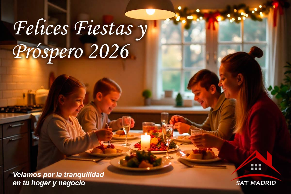 SAT Madrid, Reparación de Electrodomésticos, te desea Felices Fiestas y Próspero Año 2026